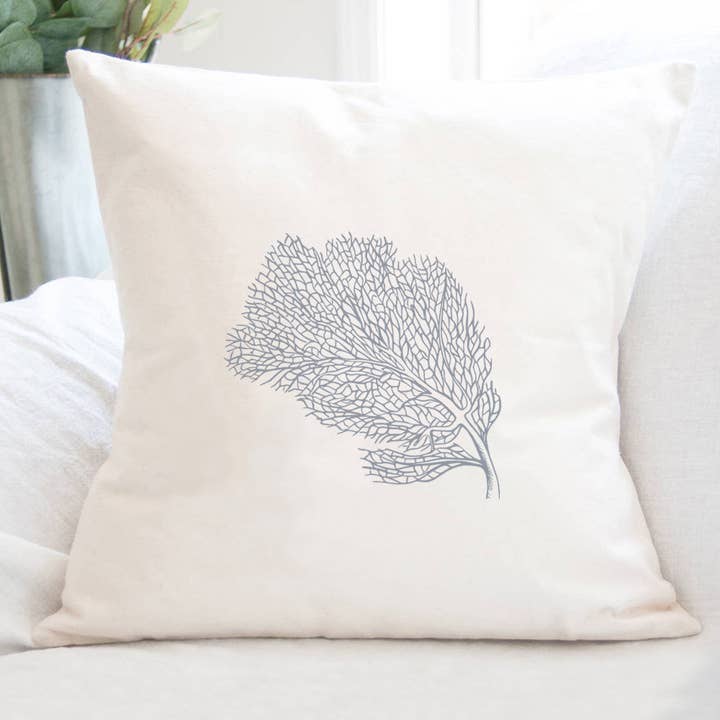 Grey Coral - Square Canvas Pillow for wholesale by Cottage Shore