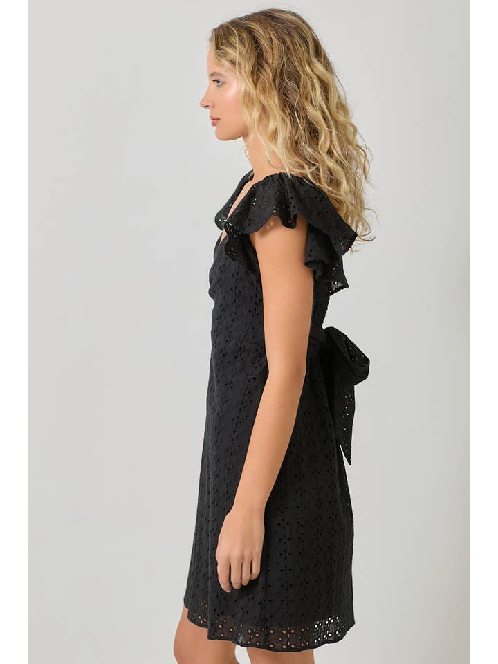 Mystree - Wholesale Dress - Women's - 61052 Surplice Neck Flutter Sleeve Tie Dress 17