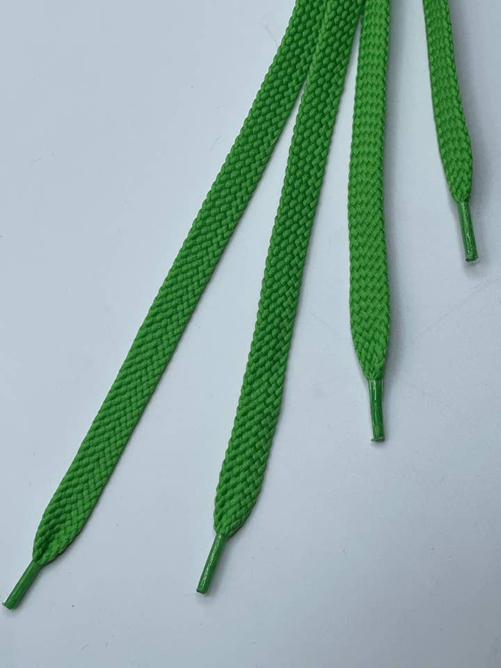 Solid Neon Green Flat Skosnören för wholesale av The Shoelace Factory