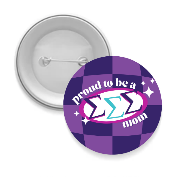 Sarahndipity Shop - Wholesale Lapel Pin/Button - Sorority Mom Button - Proud to Be Checkered2