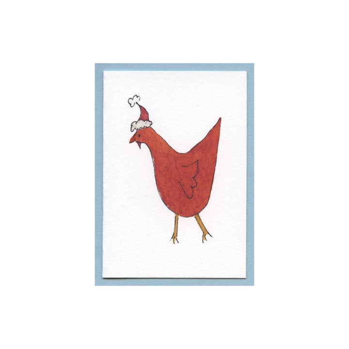 Santa Chicken Enclosure Card for wholesale by Zucchini Fish