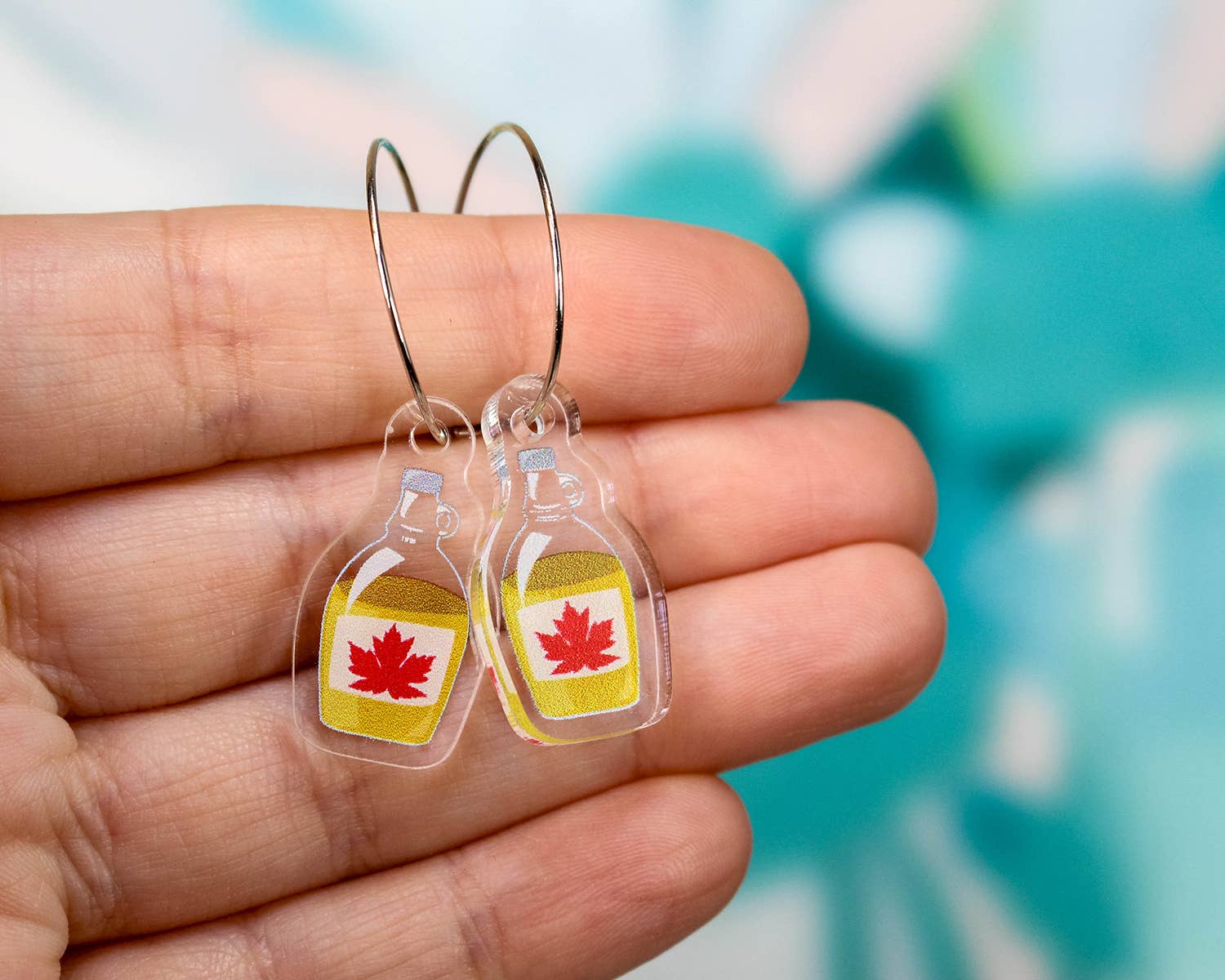 Paper Pattern Silk - Wholesale Dangle Earrings - Maple Syrup Earrings, Canadian Pride4