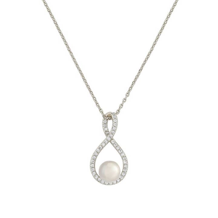 Athena Bridal Jewellery - Wholesale Pendant/Charm Necklace - CUBIC ZIRCONIA COLLECTION - EXQUISITE INFINITY NECKLACE (NK2