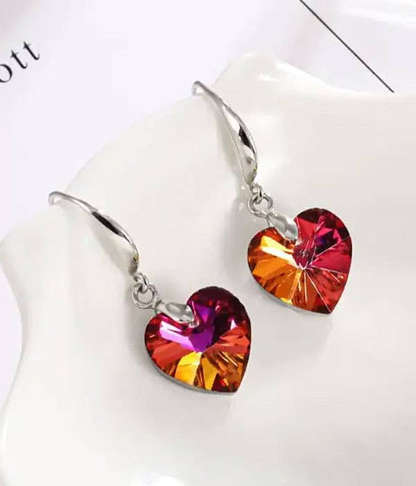 Jewelry Max - Wholesale Dangle Earrings - ( E380 )  FACET STONE HEART EARRING0