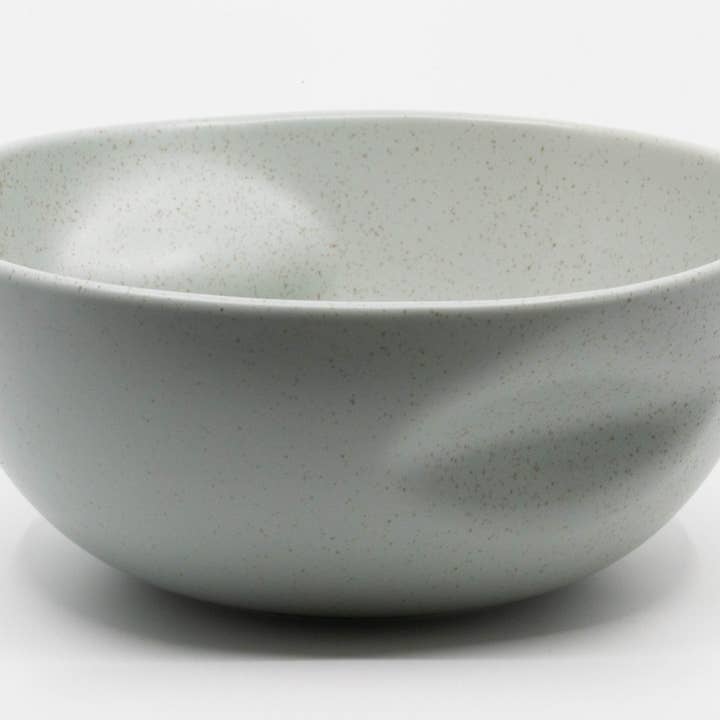 Cuenco grande de gres azul verdoso claro con diseño moteado para venta al por mayor de limitedamsterdam