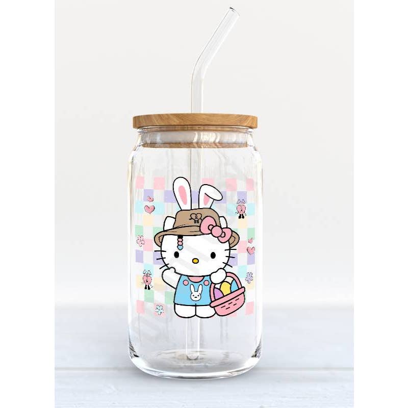 LovealwaysDesignsUS - Wholesale Drinking Glass/Cup - Hello Kitty; Spring glass; Iced coffee cup