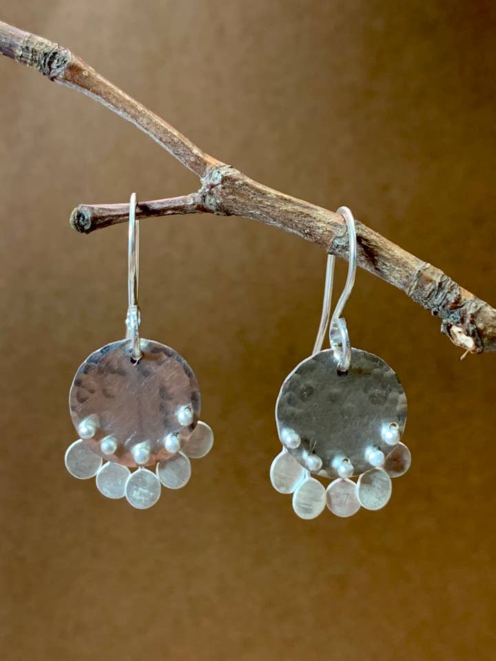 Confetti Disc Earrings in Sterling Silver or 14k Goldfilled for wholesale by YedOmi Jewelry