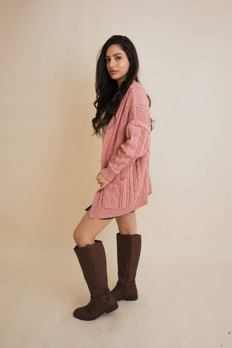 Leto Accessories - Vendita all'ingrosso Cardigan - Donna - Cardigan a maglia intrecciata classica e calda.8