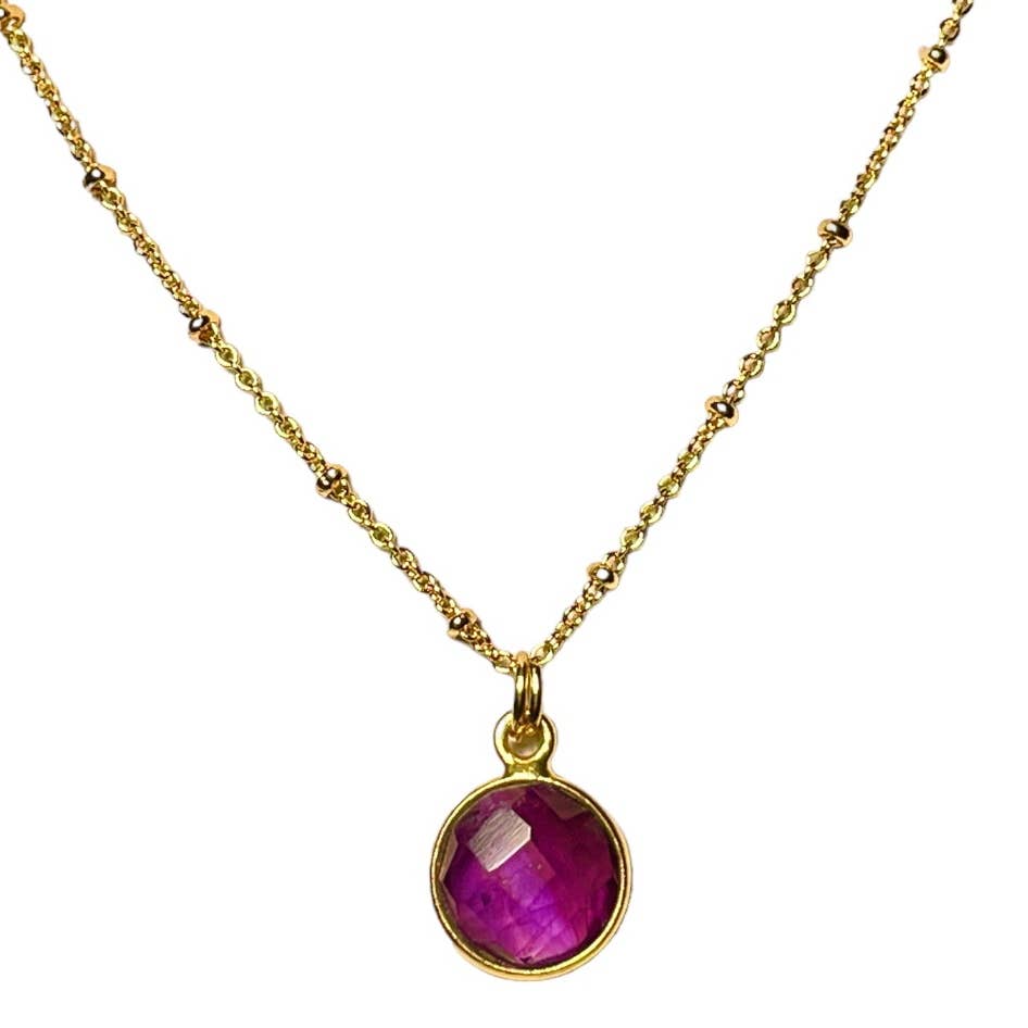 TOURMALYN - Wholesale Pendant/Charm Necklace - Gold plated amethyst pendant7