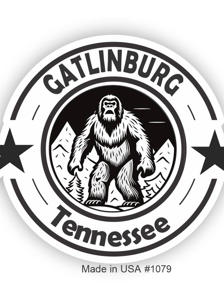 Adesivo Sasquatch a Gatlinburg, Tennessee per la vendita all'ingrosso da parte di Big monkey
