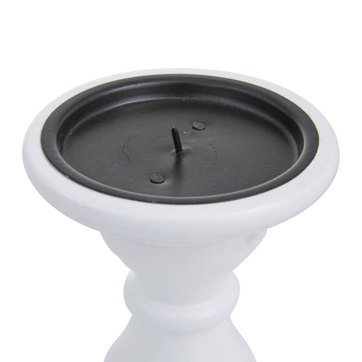 UMA Home Decor - Wholesale Candle Holder - Traditional White Mango Wood Candle Holder Set
