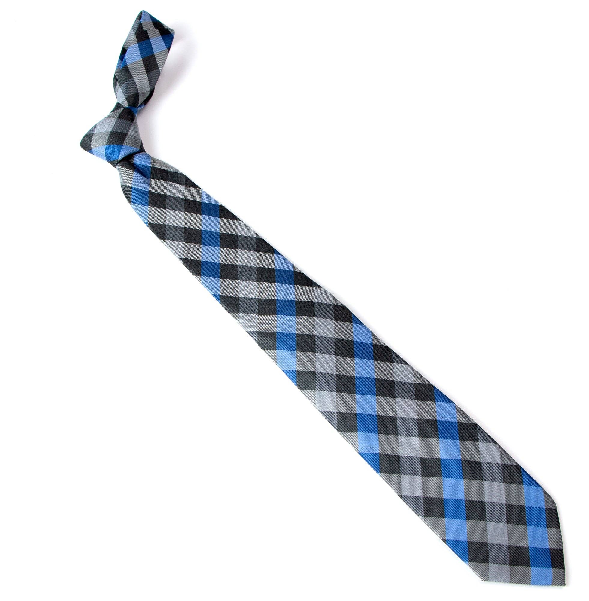 Spring Notion - Wholesale Necktie - Men's - Men's Checkered Blue Necktie (STYLE:1827.02CKBL)2