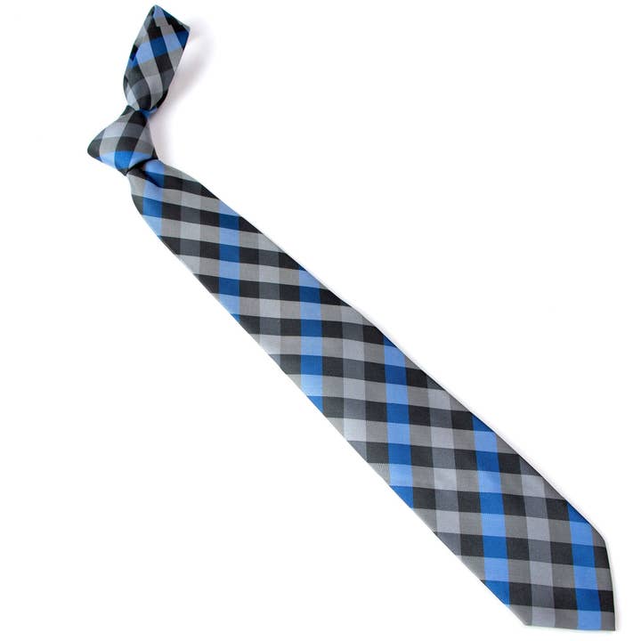 Spring Notion - Wholesale Necktie - Men's - Men's Checkered Blue Necktie (STYLE:1827.02CKBL)2