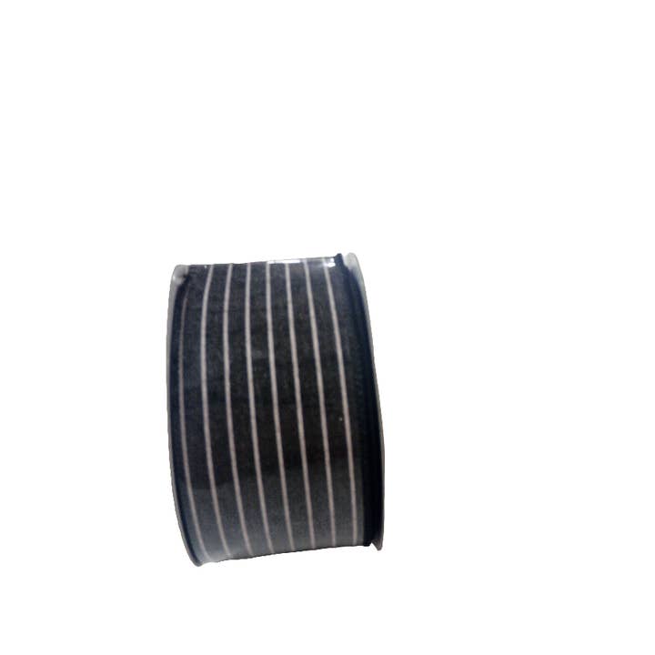 General Wholesale Inc - Wholesale Ribbon - Gift Wrapping - 2.5 X 10YD Grey and White Striped Ribbon - 153927GY