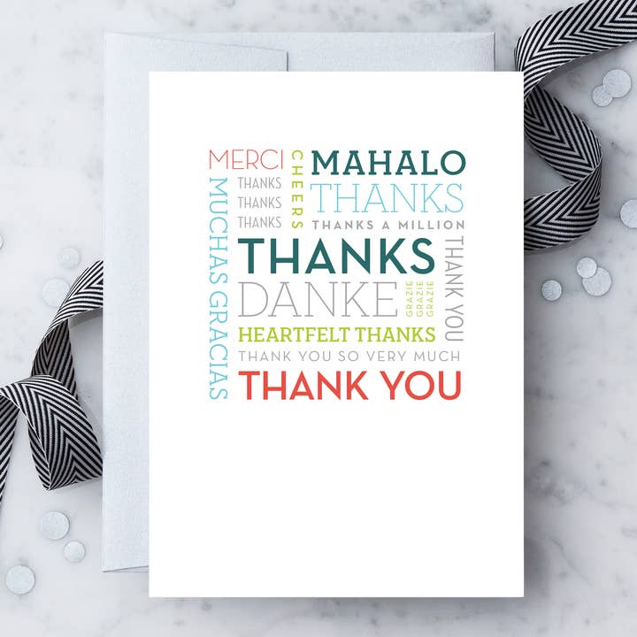 TY10V - Thanks You Word Cloud Greeting Card for wholesale by Design With Heart