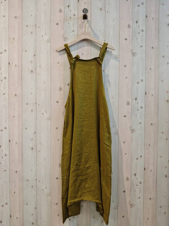 Linen & More - Vente Combinaison – femme - Référence 4317 robe salopette 100 % lin couleur cacao4