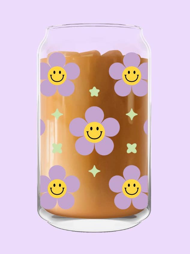 Glazen Kan met Smiley Bloemen voor wholesale door Melting Hearts Co