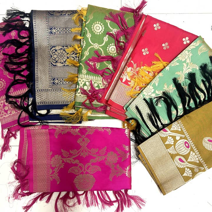 Meghcraft - Wholesale Scarf - Women's - Assorted Indian Banarasi Silk Stoles - Scarves for Women 1