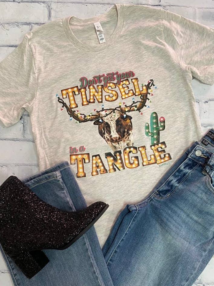 Don't Get Your Tinsel In A Tangle Graphic T-Shirt for wholesale by Ranch Swag