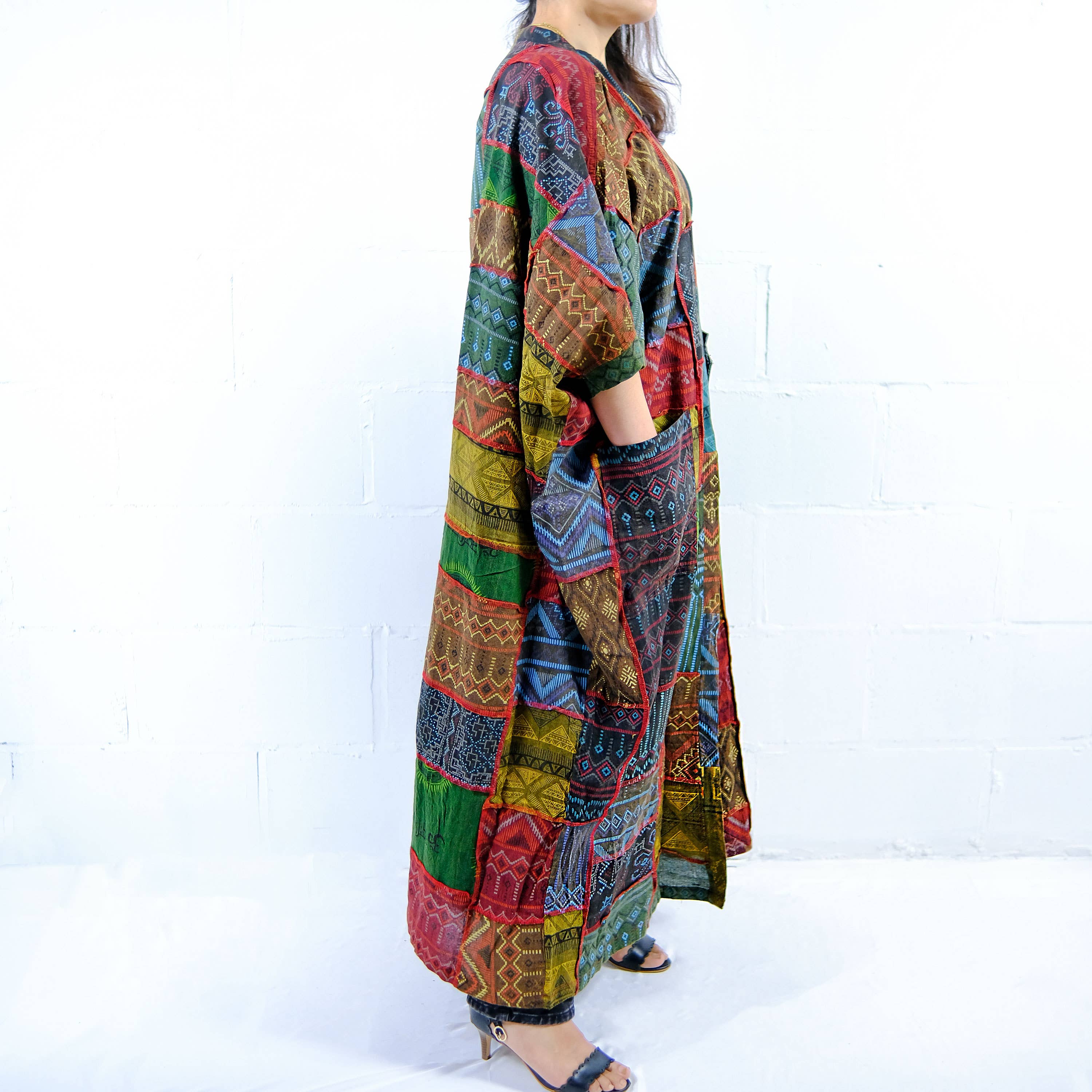Karma Nepal Crafts – Engroshandel Kimono - Dame – Lang, oversize duster i patchwork bomuld1
