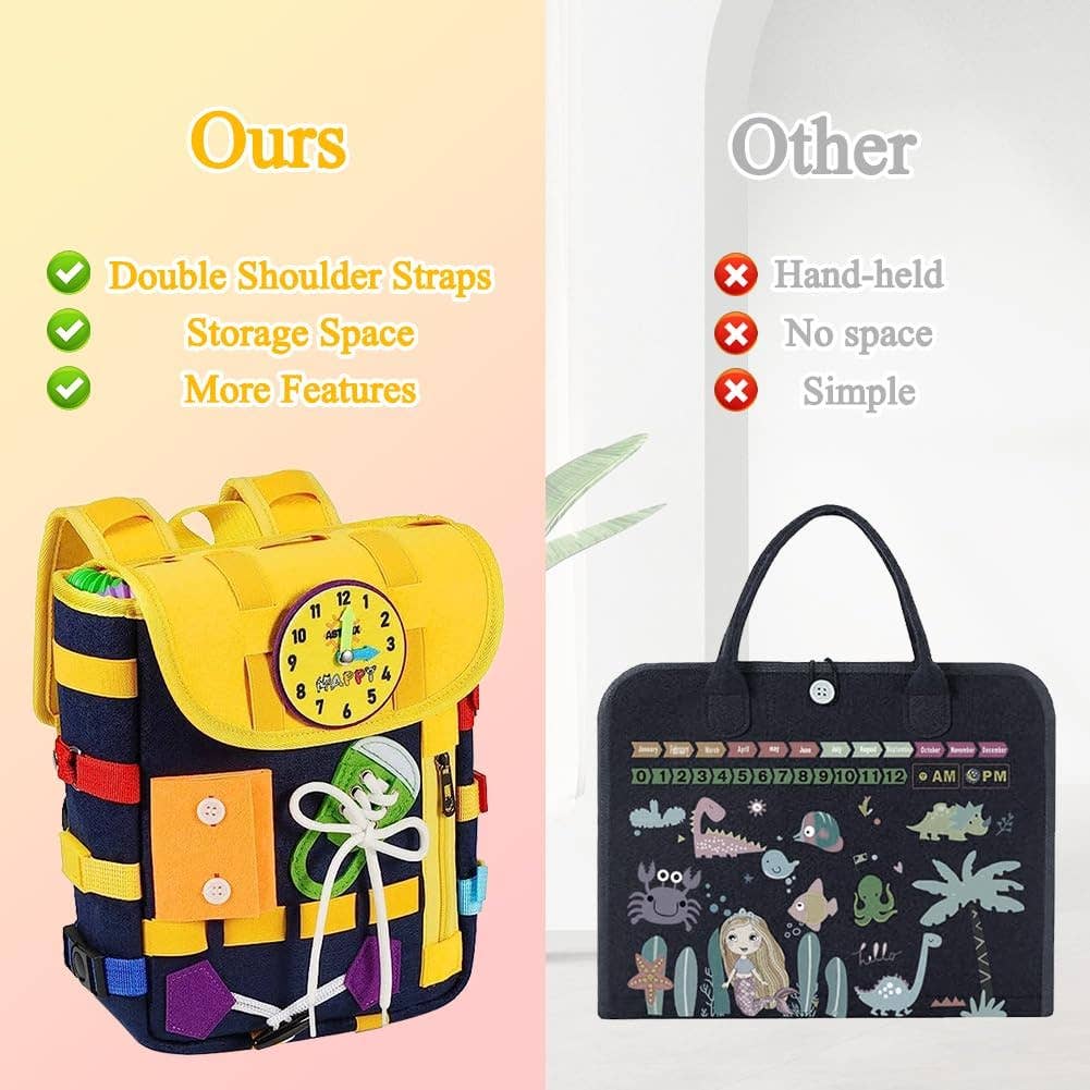 VIGOR - Wholesale Backpack - Kids - Toddlers with Buckles and Zippers, Montessori Sensory Toys4
