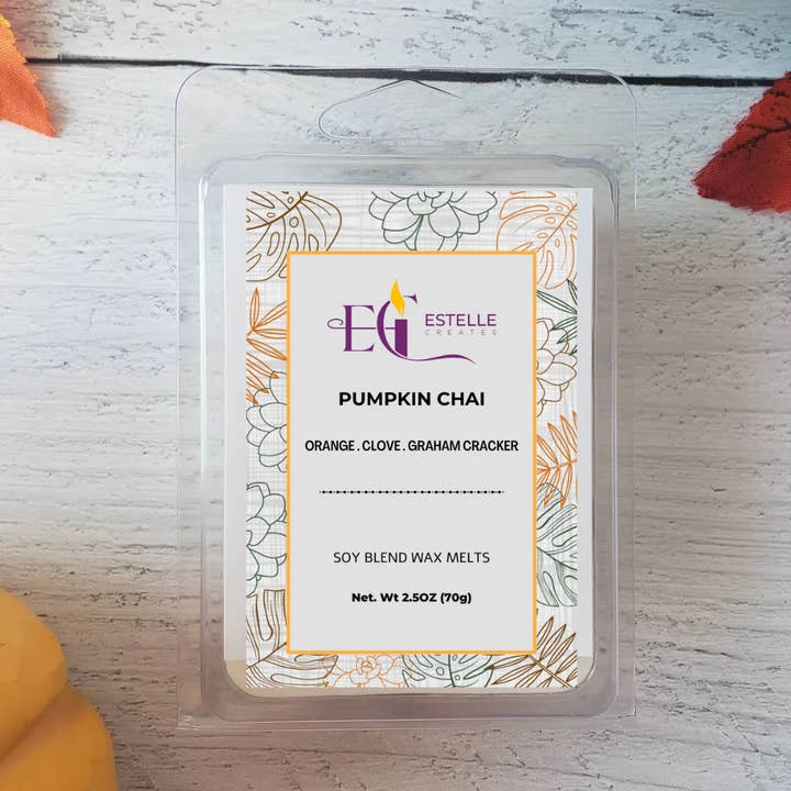 Pumpkin Chai Wax Melt for wholesale by Estelle Creates