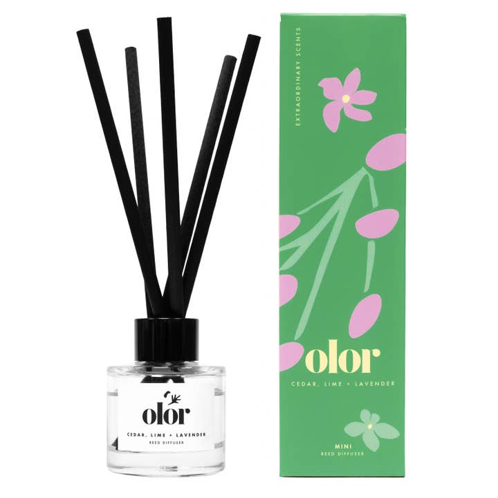 OLOR - Wholesale Reed Diffuser - Cedar, Lime + Lavender Mini Reed Diffuser2