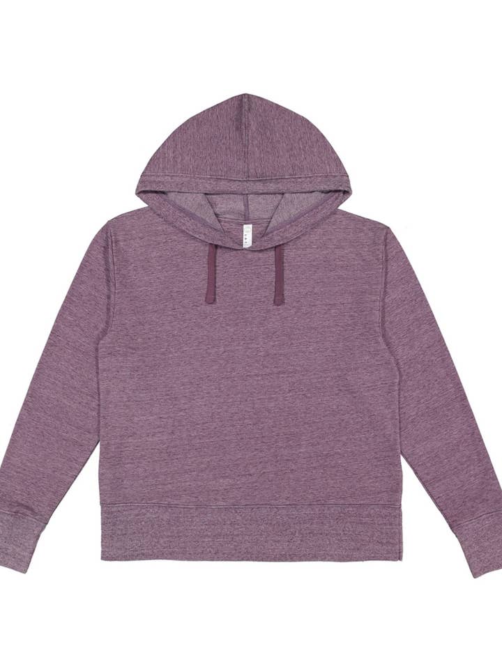 Mad Love Shop - Wholesale Hoodie - Women's - Limited Womens Heather Purple Hood with Gingko Leaves Print 2