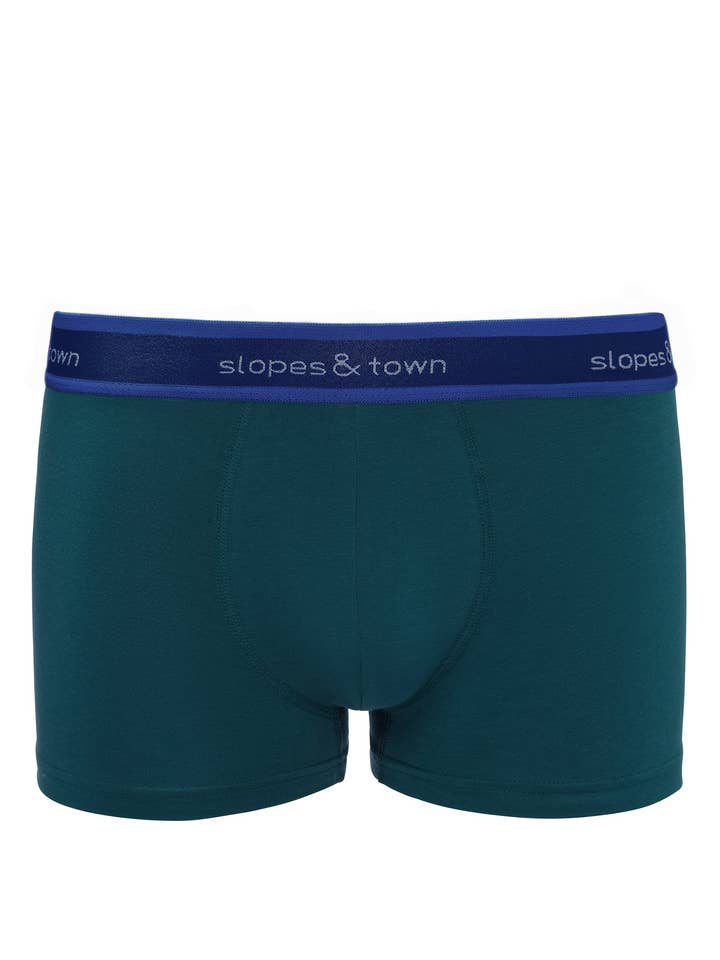 Slopes&Town - Wholesale Underwear - Men's - Bamboo boxer trunks plain green