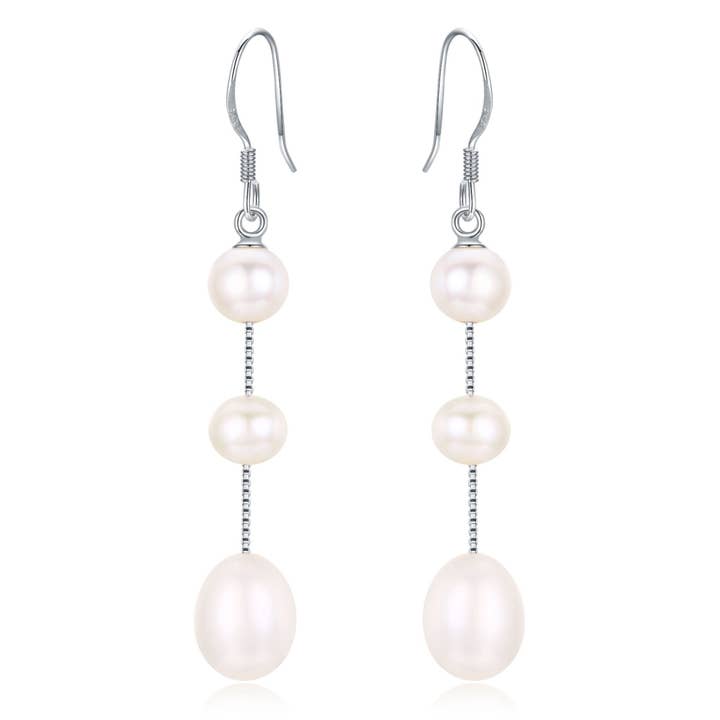 Pendientes de perlas de tres gotas para venta al por mayor de Timeless Pearl