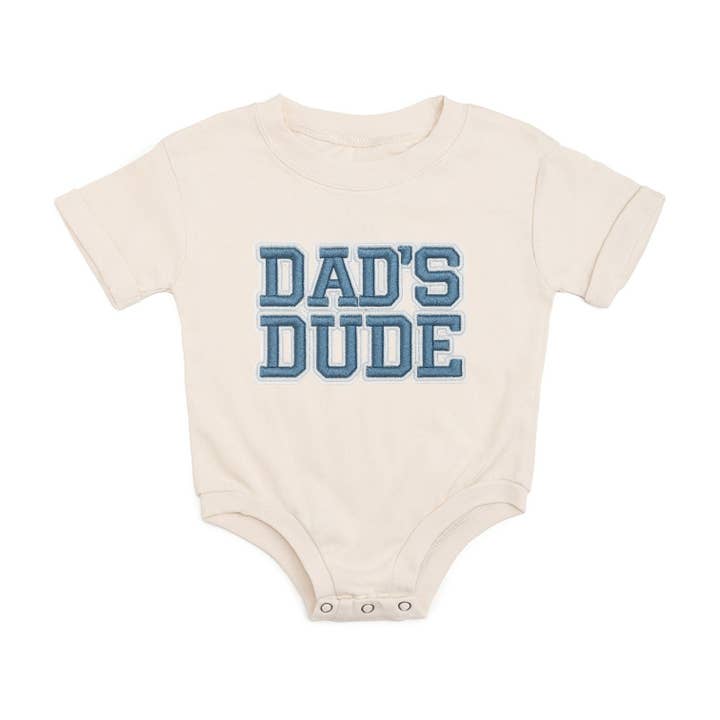 Dad's Dude Patch Short Sleeve Romper - Father's Day for wholesale by Sweet Wink