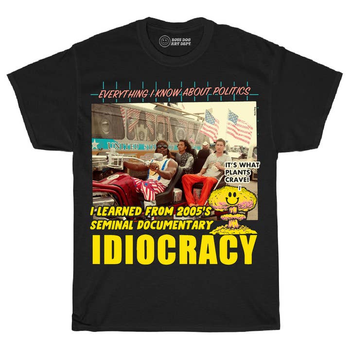 Camiseta negra Premium Politics para venta al por mayor de Boss Dog