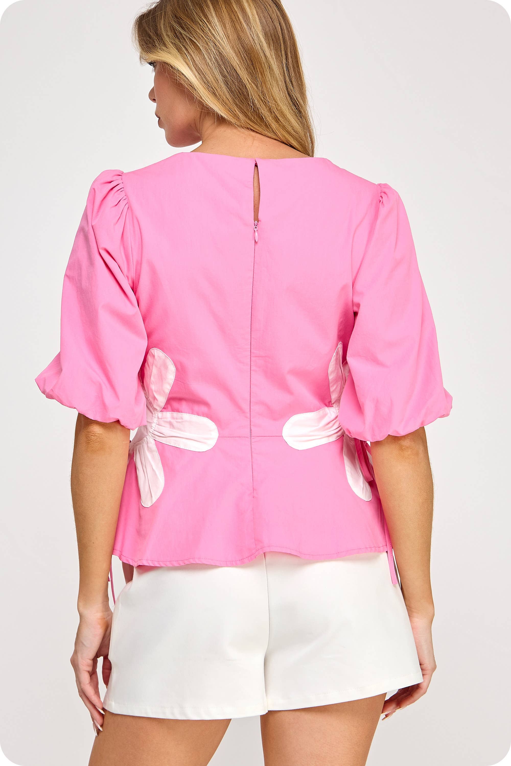 Strut & Bolt - Wholesale Blouse - Women's - Flower Color-Block Poplin Top25