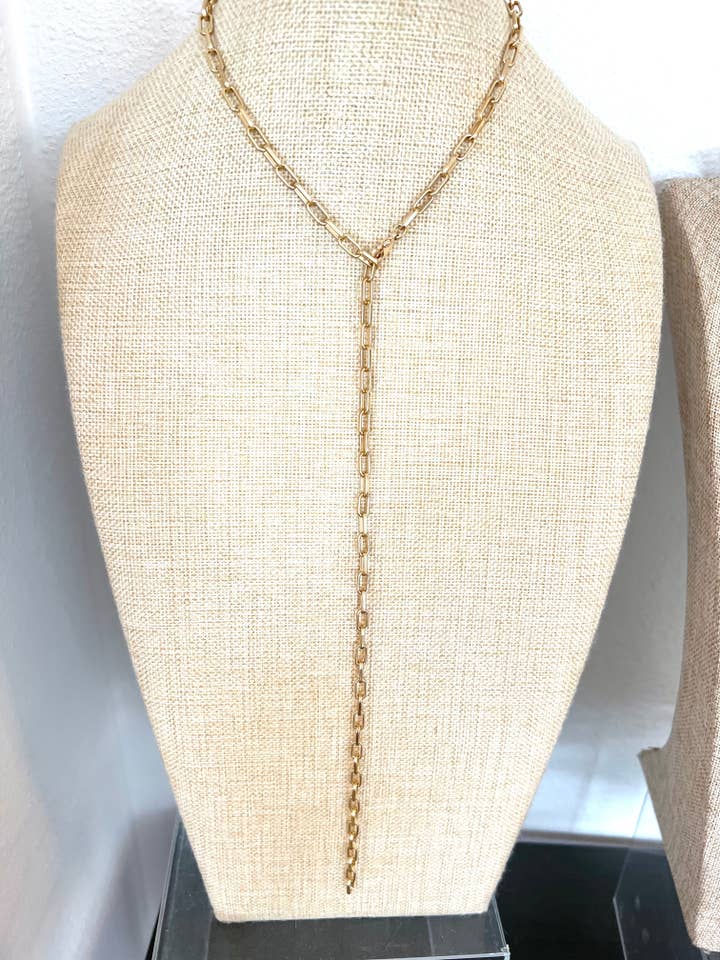 Collier en Y à chaîne mate pour la vente par Grace Designs