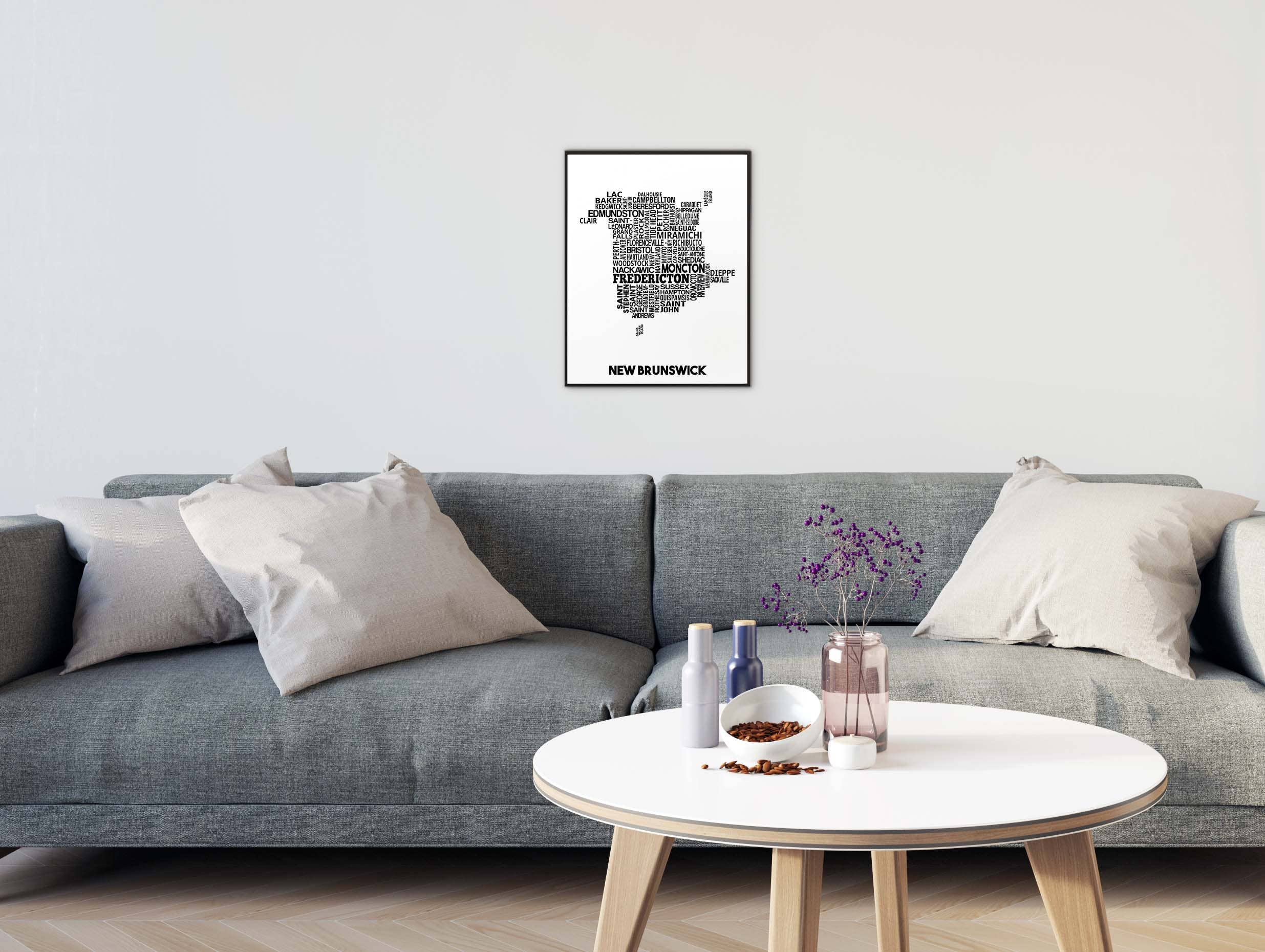 Damon D Chan – wholesale Map – New Brunswick Cities Typography Map Print2