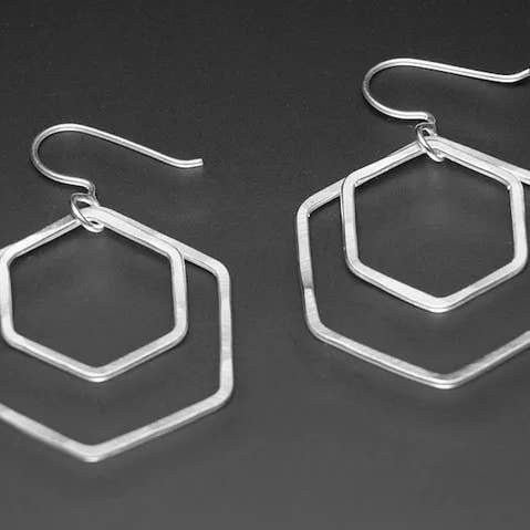Hexacomb Earrings for wholesale by little cat metals