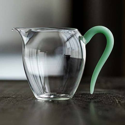 Gohobi Colourful Handle Glass Fair Cup Pitcher for wholesale by Gohobi (We cover U.S. import duties)