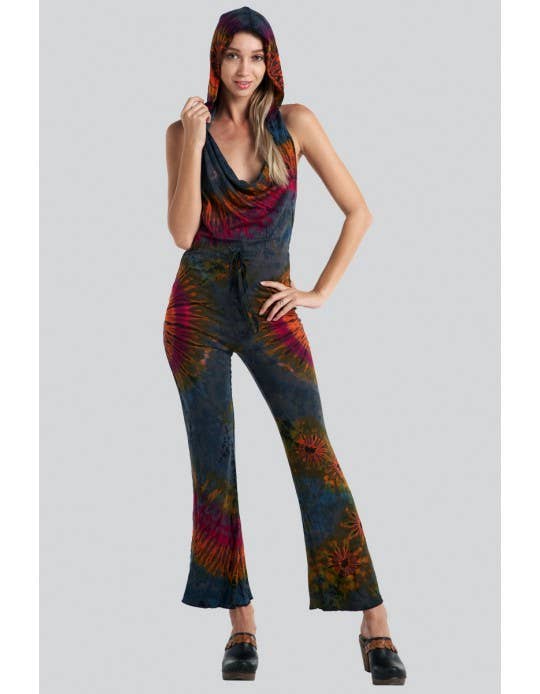 Kathmandu Imports - Wholesale Jumpsuit - Women's - Tie-Dye Hoodie Jumpsuit (TH-1351)1