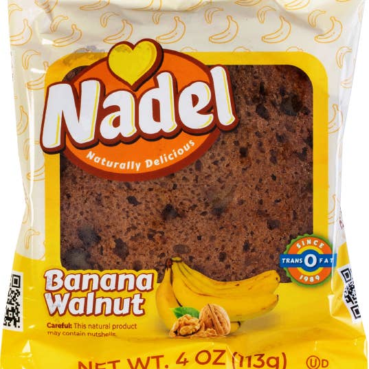 Nadel - Naturally Delicious - Wholesale Cake - Banana Walnut Bread, 24/4 oz Grab&Go Cake Slices