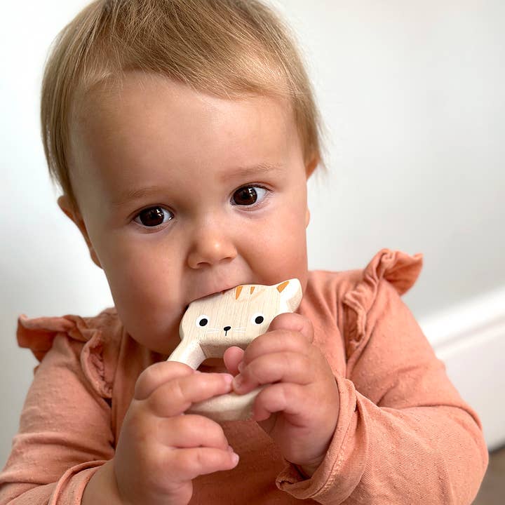 ThreadBear Design UK/EU – wholesale Teether (not clip-on) – Baby – Mentari Bird & Kitten Teethers3