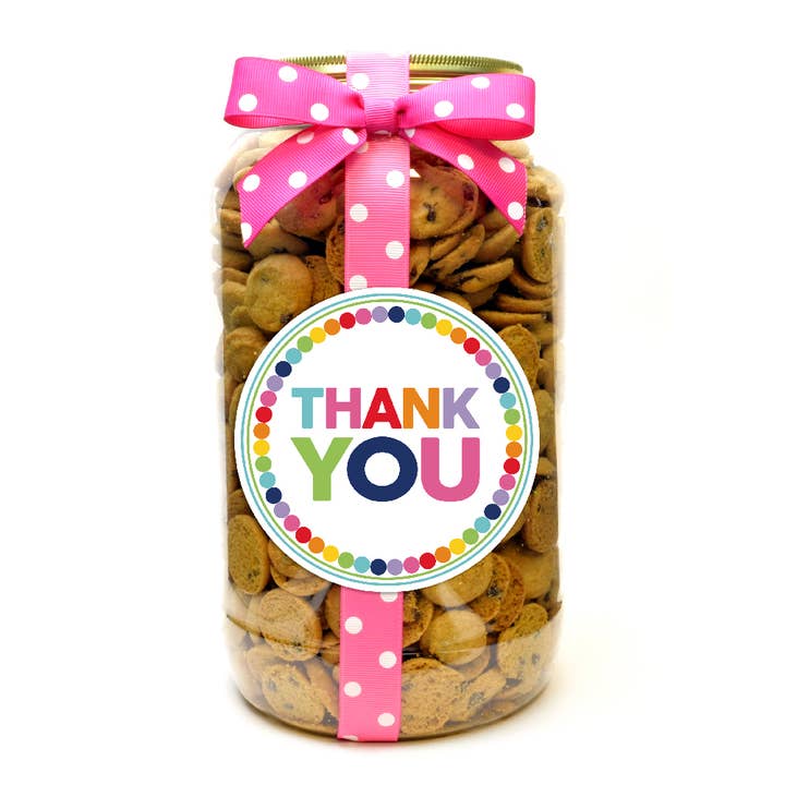 Cookie Jar - Rainbow Dot Thank You - Gallon for wholesale by Oh, Sugar!