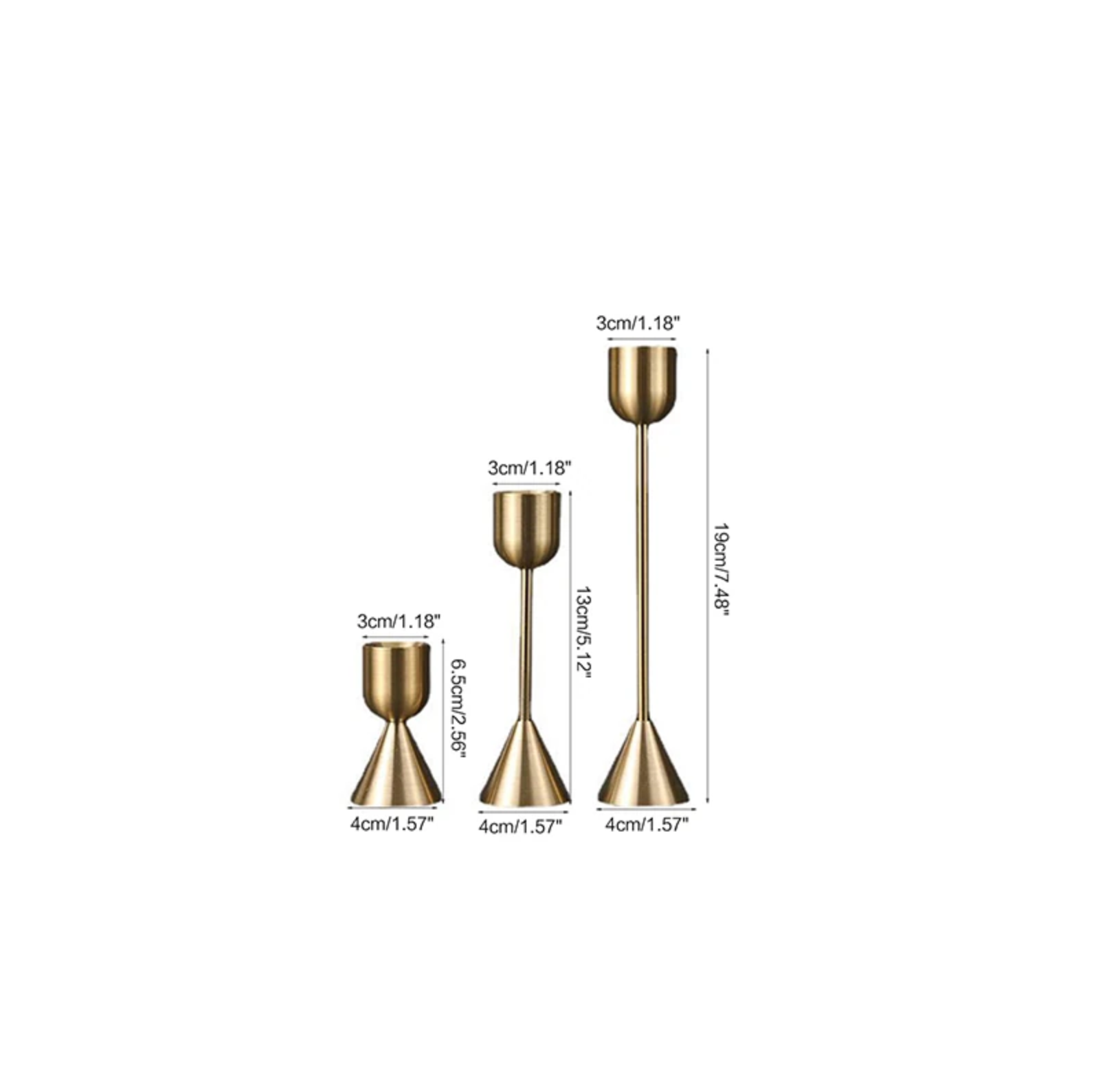 IVORE.GROUP (We cover All Import duty) - Wholesale Candle Holder - 3 PC/set Metal Gold Plated Candle Holders1