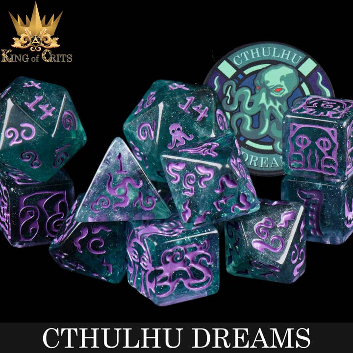 DNDDICE.COM - Wholesale Dice - Cthulhu Dreams - 11 Dice Set