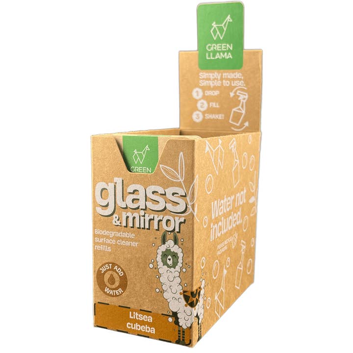 Green Llama - Wholesale Glass Cleaner - Eco-Friendly Glass & Mirror Cleaner Refill Tablets Box of 15
