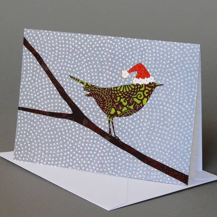 Bird in Santa Hat for wholesale by Carve Designs