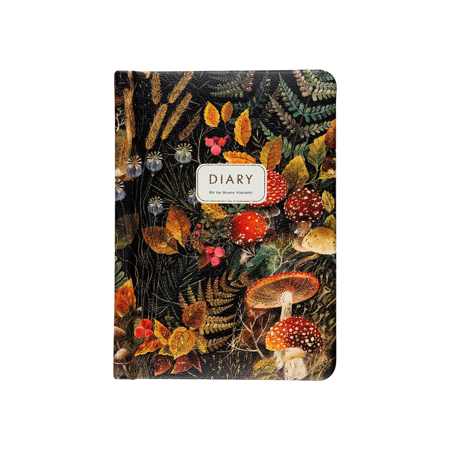 BV by Bruno Visconti - Wholesale Planner - A6 Vegan Leather Hardcover Daily Planner - Forest Mushrooms5