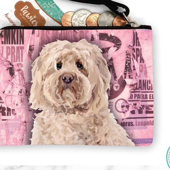 Labradoodle Cream myntväska • Golvdisplay valfritt för wholesale av pawies