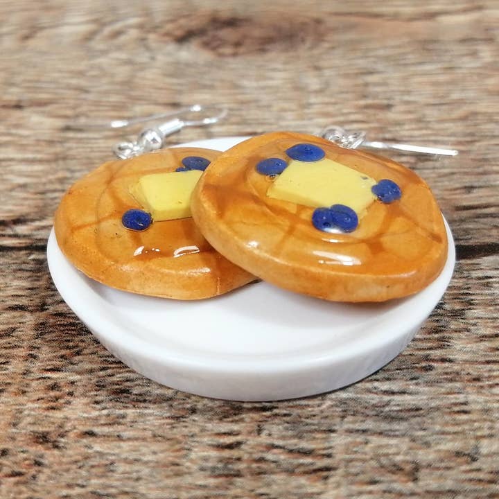 Blueberry Waffle Earrings for wholesale by Bratty Bat