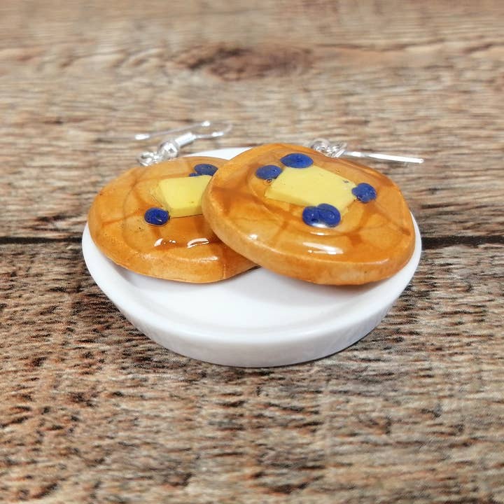 Blueberry Waffle Earrings for wholesale by Bratty Bat