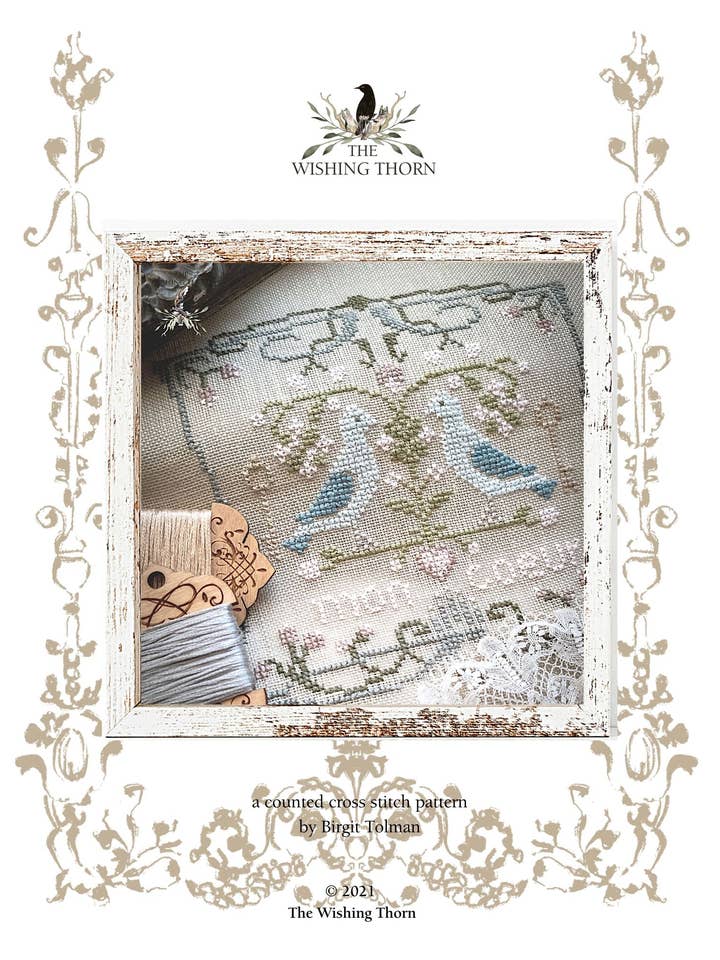 Mon Coeur Valentine's Cross Stitch Pattern for wholesale by The Wishing Thorn